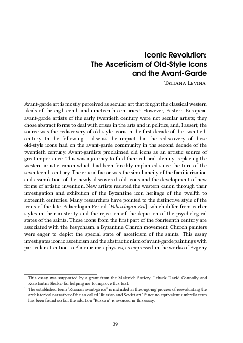 (PDF) Iconic Revolution: The Asceticism of Old-Style Icons and the ...