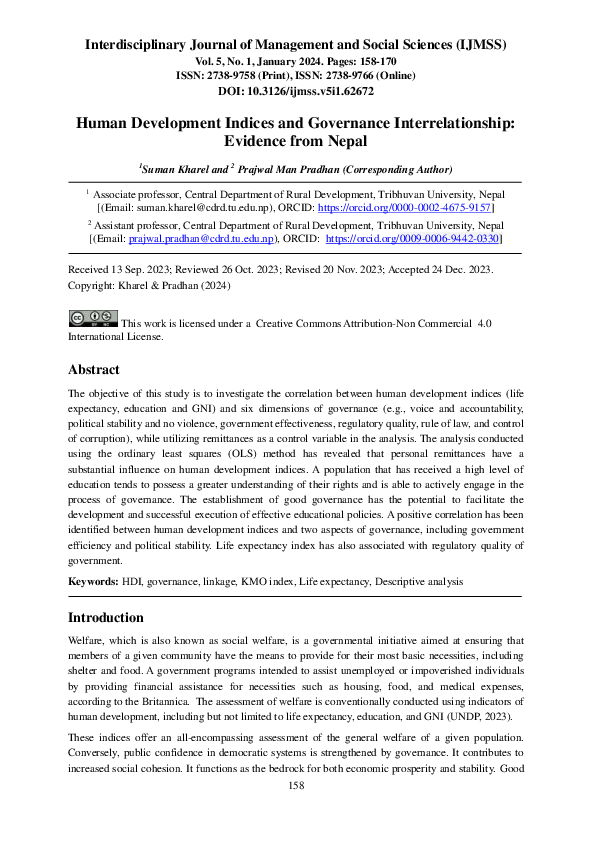 (PDF) Human Development Indices and Governance Interrelationship ...