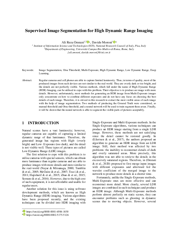 (PDF) Supervised Image Segmentation for High Dynamic Range Imaging