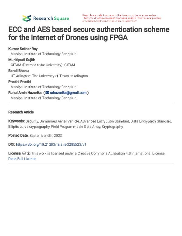 (PDF) ECC and AES based secure authentication scheme for the Internet ...