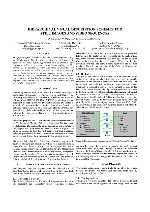 (PDF) Hierarchical visual description schemes for still images and ...