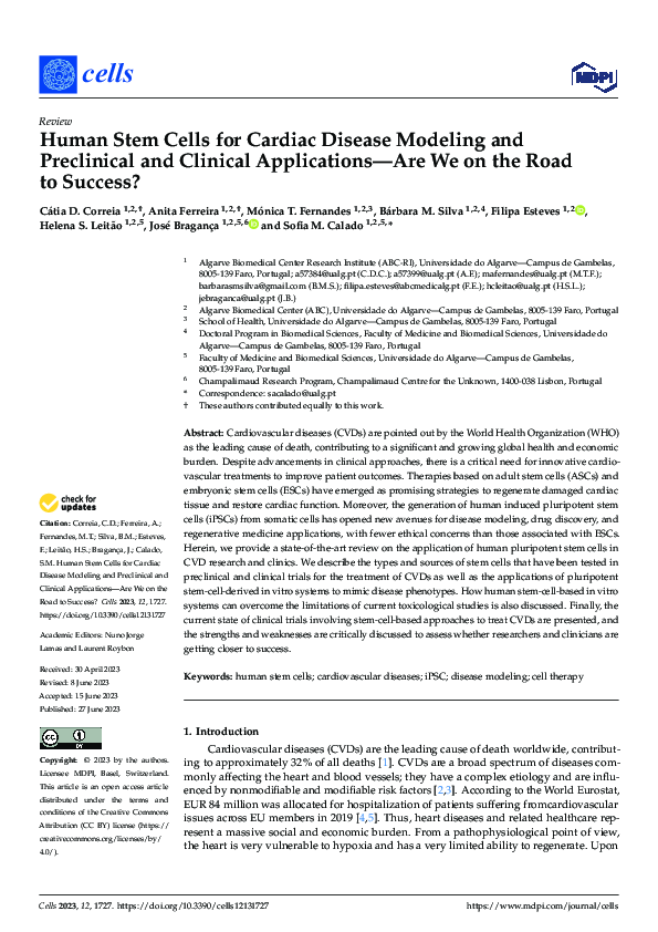 (PDF) Human Stem Cells for Cardiac Disease Modeling and Preclinical and ...