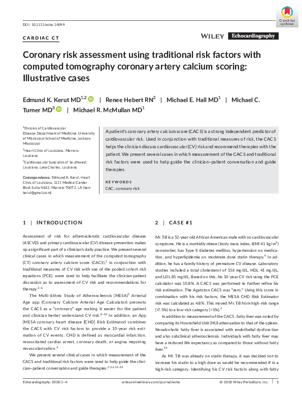 (PDF) Coronary risk assessment using traditional risk factors with ...