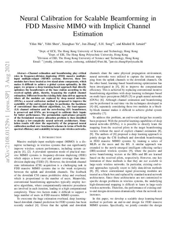 (PDF) Neural Calibration for Scalable Beamforming in FDD Massive MIMO ...