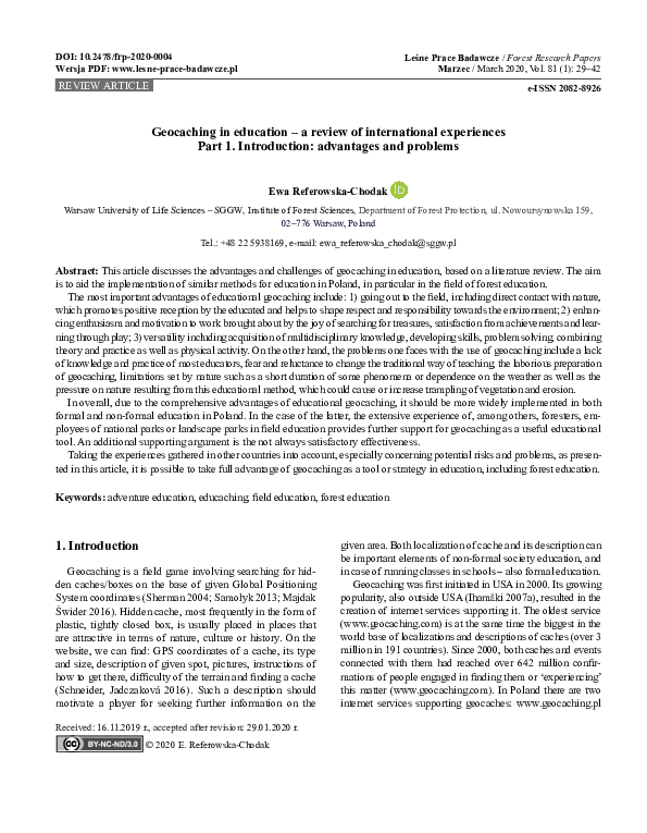 (PDF) Geocaching in education – a review of international experiences ...