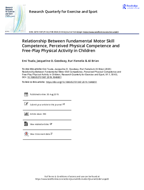 (PDF) Relationship Between Fundamental Motor Skill Competence ...
