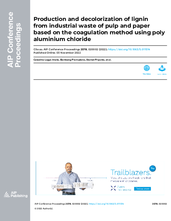 (PDF) Production and decolorization of lignin from industrial waste of ...