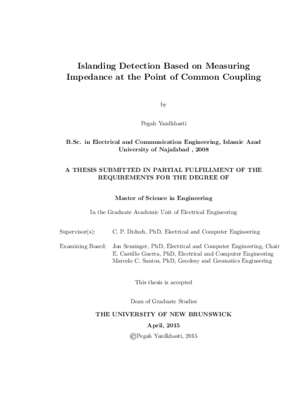 (PDF) An islanding detection method based on measuring impedance at the ...