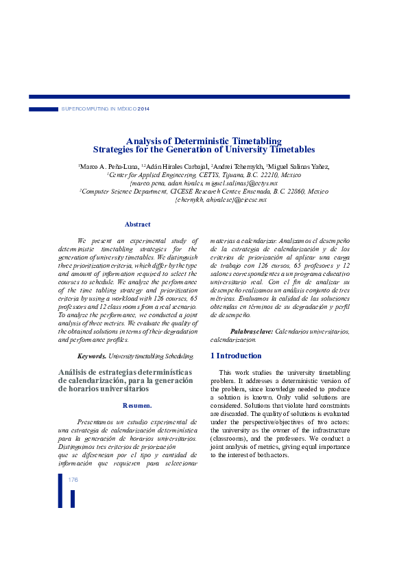 (PDF) Analysis of Deterministic Timetabling Strategies for the ...