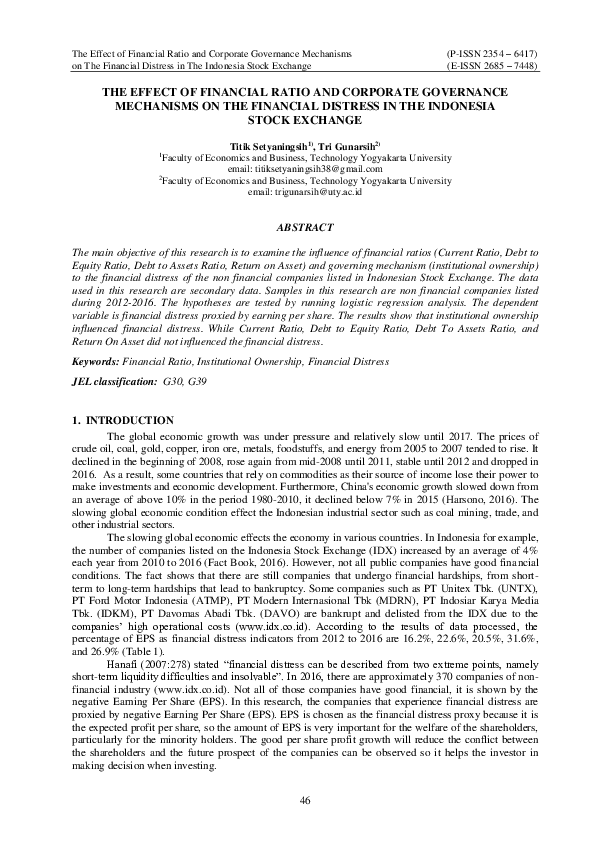(PDF) The Effect of Financial Ratio and Corporate Governance Mechanisms ...
