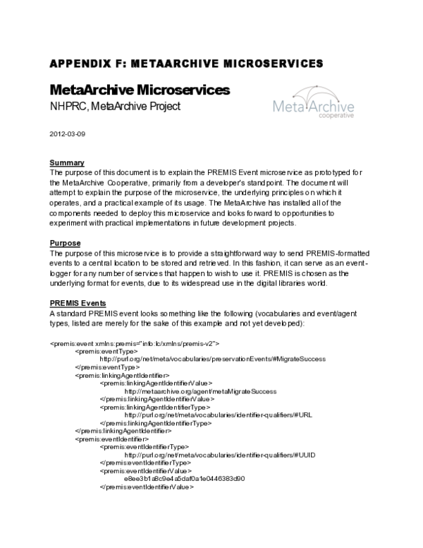 (PDF) Appendix F: MetaArchive Microservices