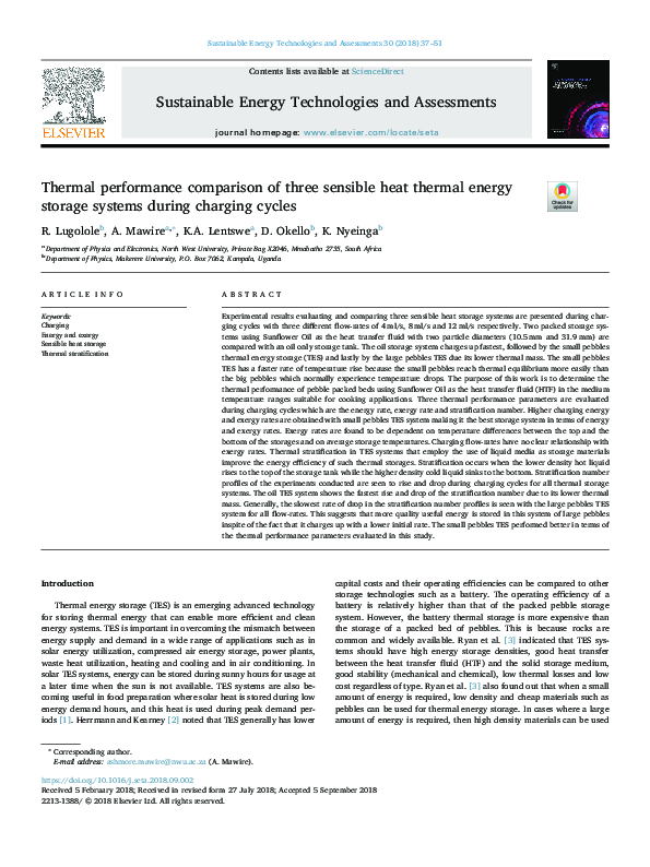 (PDF) Thermal performance comparison of three sensible heat thermal ...