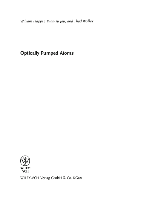 (PDF) Optically Pumped Atoms