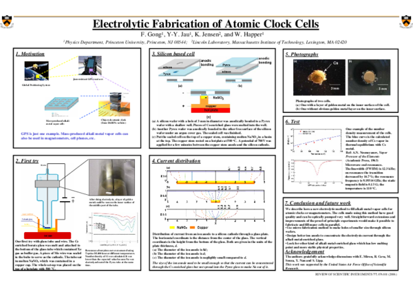 (PDF) Electrolytic fabrication of atomic clock cells