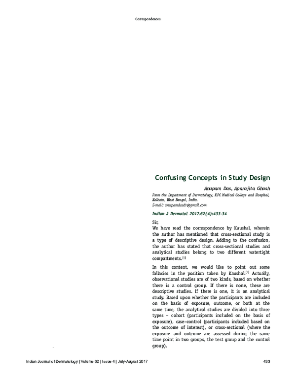 (PDF) Confusing Concepts in Study Design