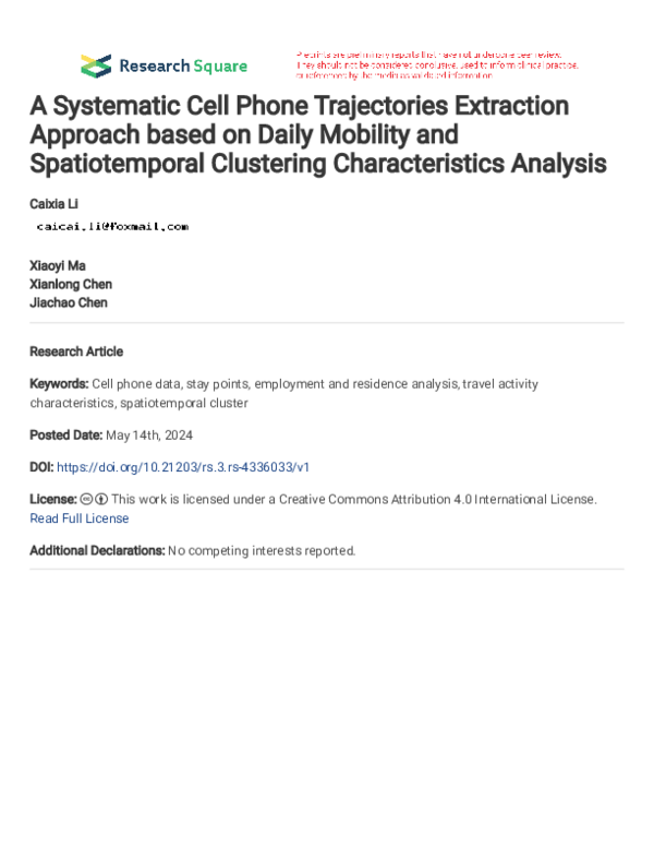 (PDF) A Systematic Cell Phone Trajectories Extraction Approach based on ...