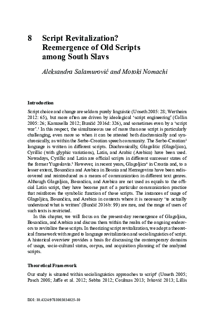 (PDF) Script Revitalization? Reemergence of Old Scripts among South Slavs