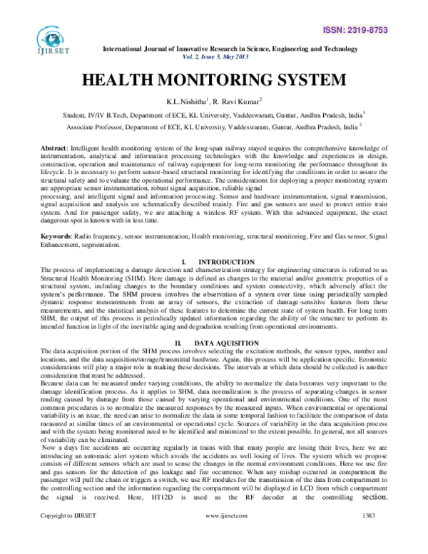 (PDF) Health Monitoring System