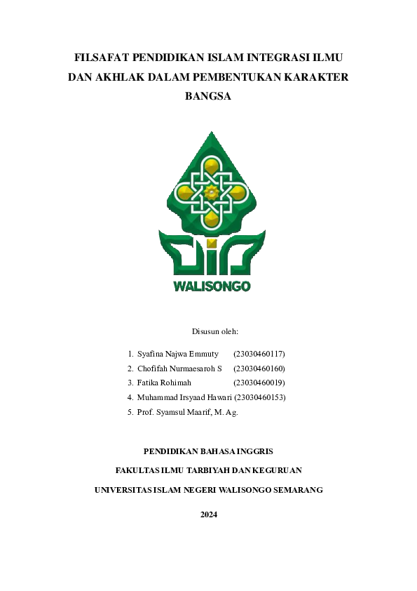 (PDF) FILSAFAT PENDIDIKAN ISLAM INTEGRASI ILMU DAN AKHLAK DALAM ...