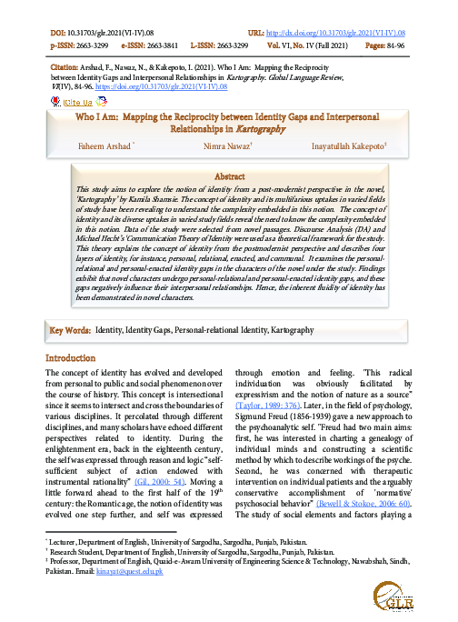 (PDF) Who I Am: Mapping the Reciprocity between Identity Gaps and ...