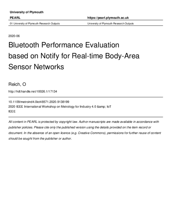 (PDF) Bluetooth Performance Evaluation based on Notify for Real-time ...