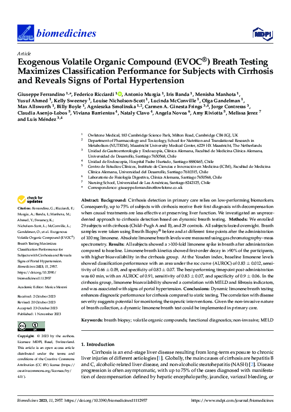 (PDF) Exogenous Volatile Organic Compound (EVOC®) Breath Testing ...