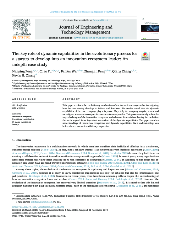 (PDF) The key role of dynamic capabilities in the evolutionary process ...