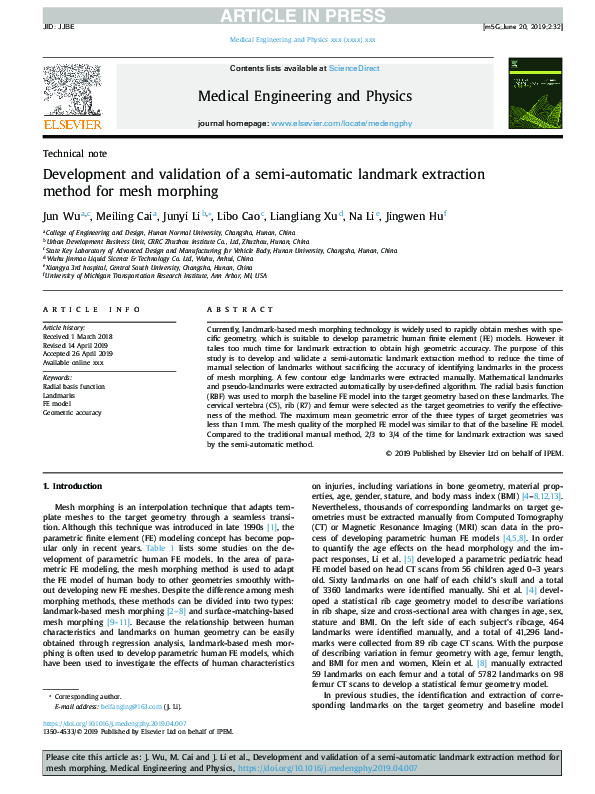 (PDF) Development and validation of a semi-automatic landmark ...