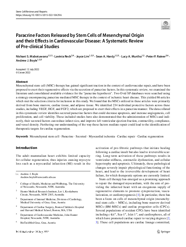 (PDF) Paracrine Factors Released by Stem Cells of Mesenchymal Origin ...