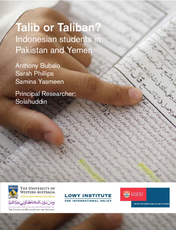 (PDF) Talib or Taliban? Indonesian students in Pakistan and Yemen