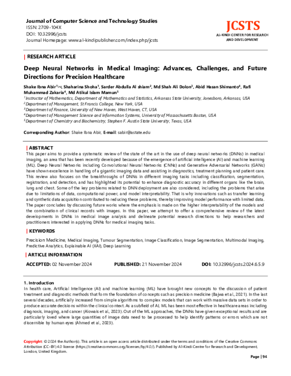(PDF) Deep Neural Networks in Medical Imaging: Advances, Challenges ...