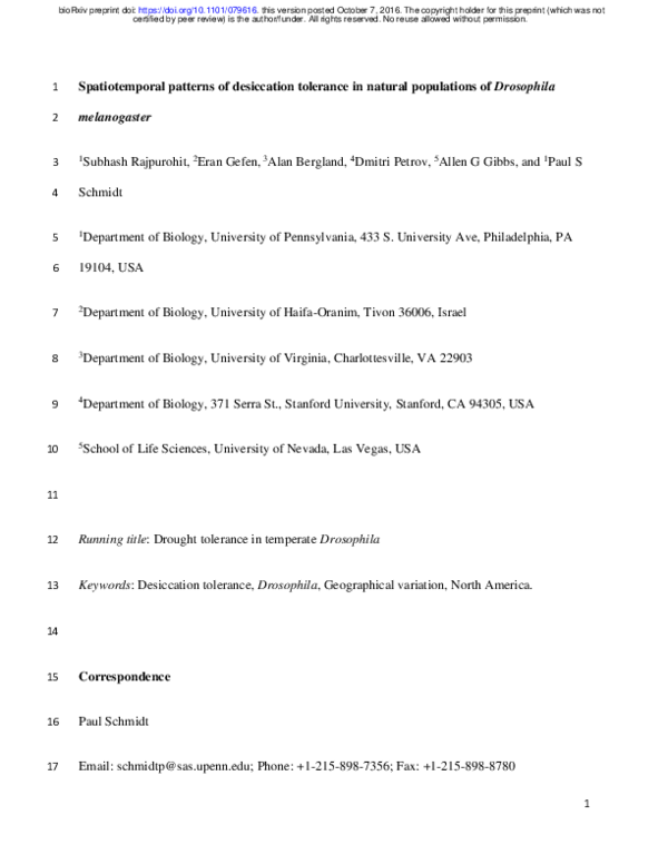 (PDF) Spatiotemporal patterns of desiccation tolerance in natural ...