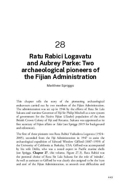 (PDF) Ratu Rabici Logavatu and Aubrey Parke: Two archaeological ...