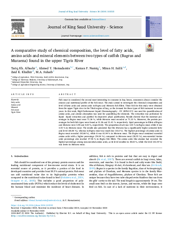 (PDF) A comparative study of chemical composition, the level of fatty ...