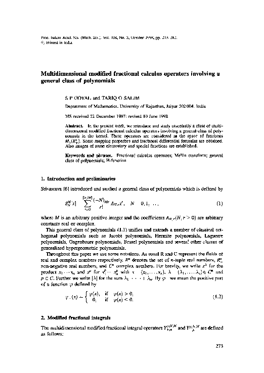 (PDF) Multidimensional modified fractional calculus operators involving ...