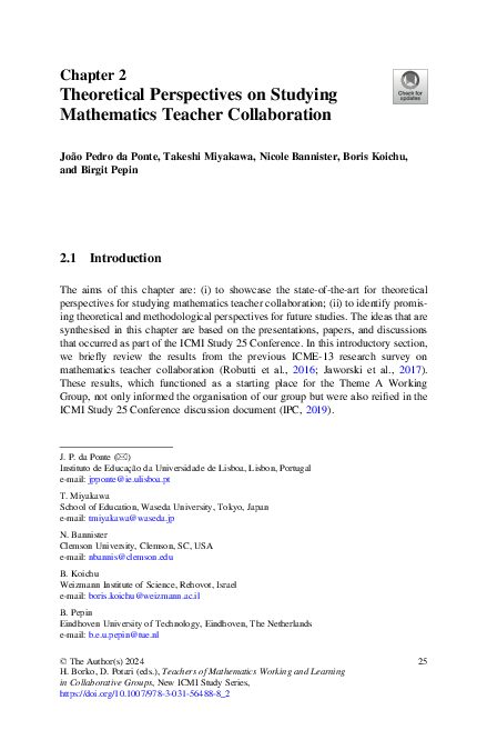 (PDF) Theoretical Perspectives on Studying Mathematics Teacher ...
