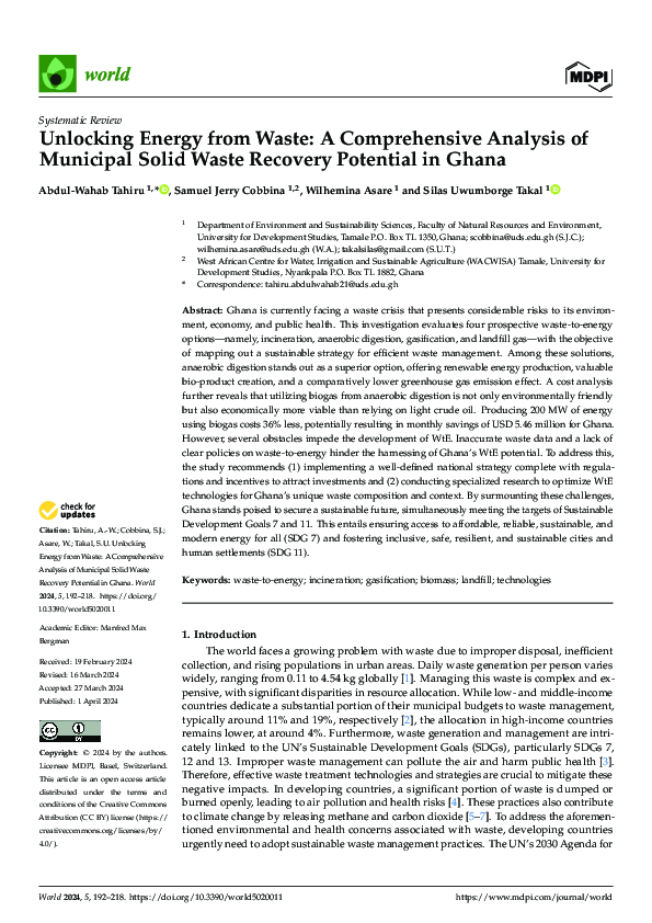 (PDF) Unlocking Energy from Waste: A Comprehensive Analysis of ...