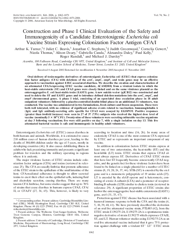 (PDF) Construction and Phase I Clinical Evaluation of the Safety and ...