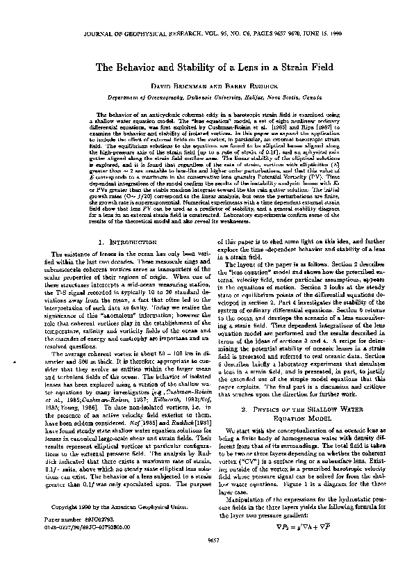 (PDF) The behavior and stability of a lens in a strain field