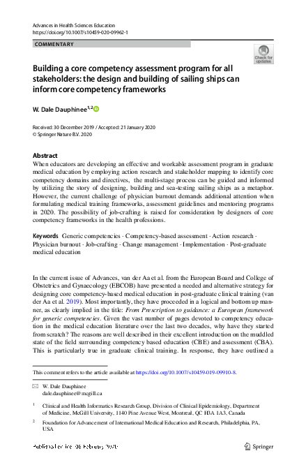 (PDF) Building a core competency assessment program for all ...