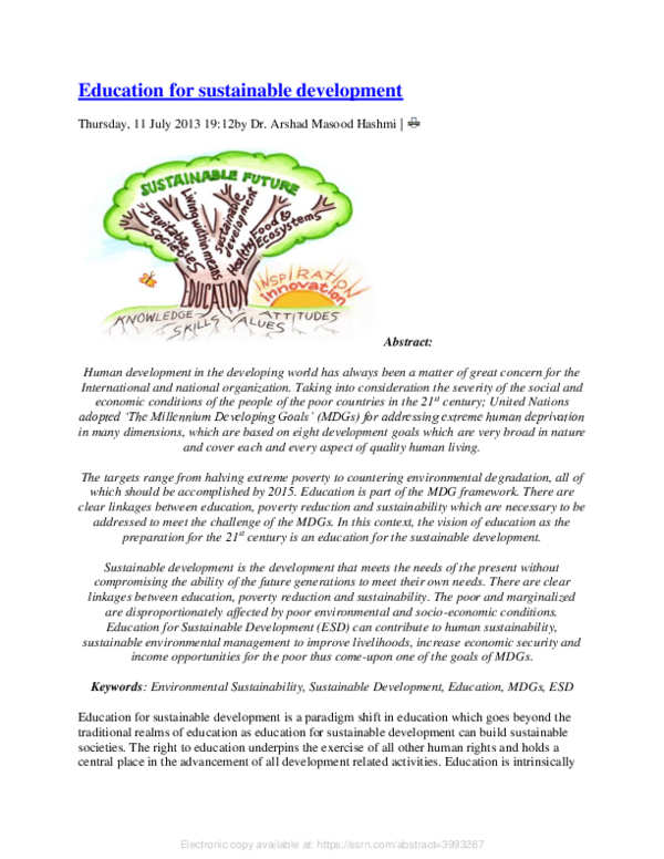 (PDF) Education for Sustainable Development