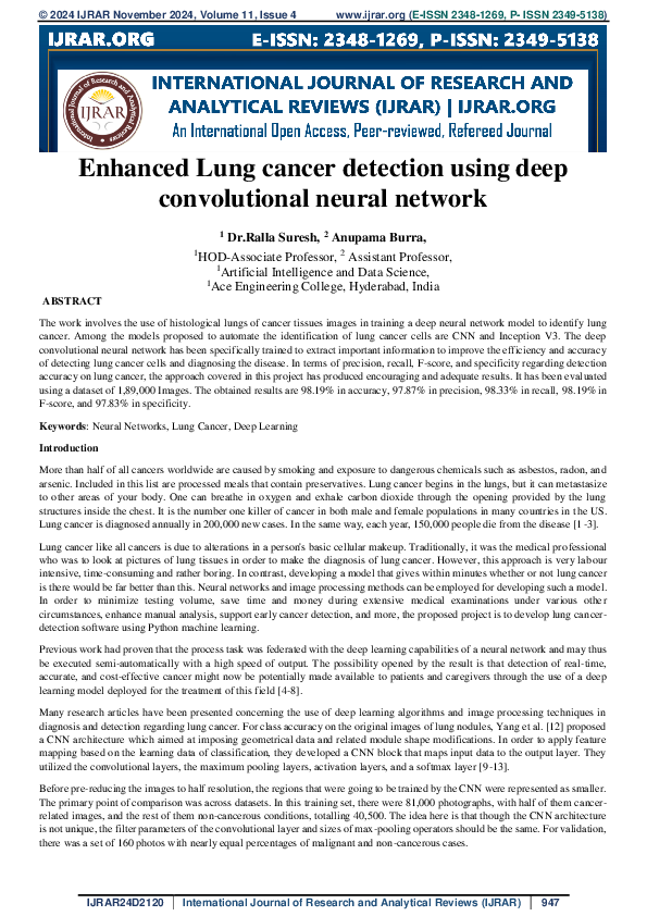 (PDF) Enhanced Lung cancer detection using deep convolutional neural ...