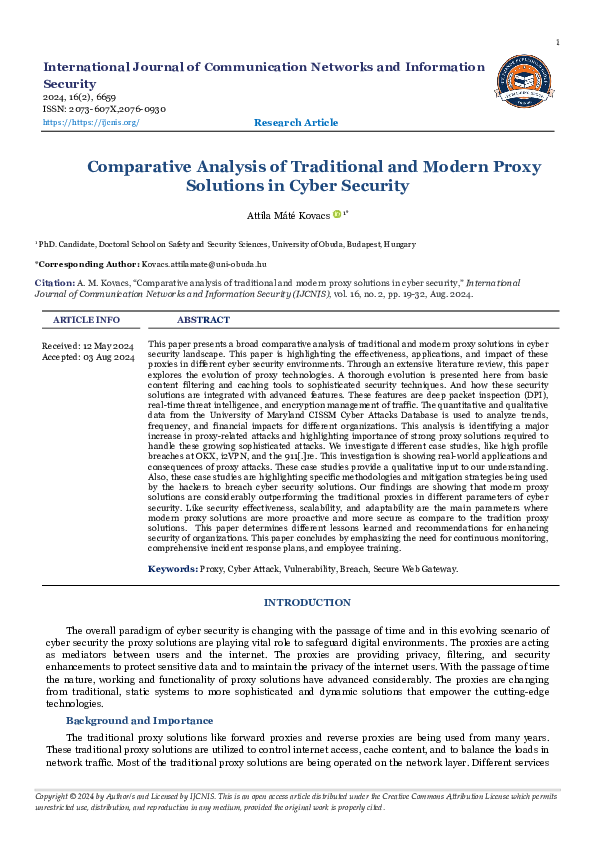 (PDF) Comparative Analysis of Traditional and Modern Proxy Solutions in ...