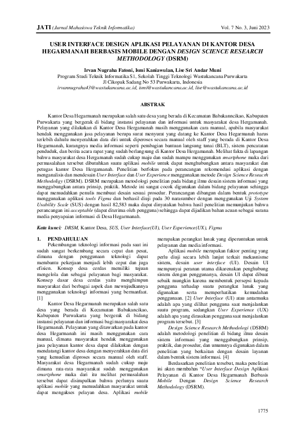 (PDF) User Interface Design Aplikasi Pelayanan DI Kantor Desa ...