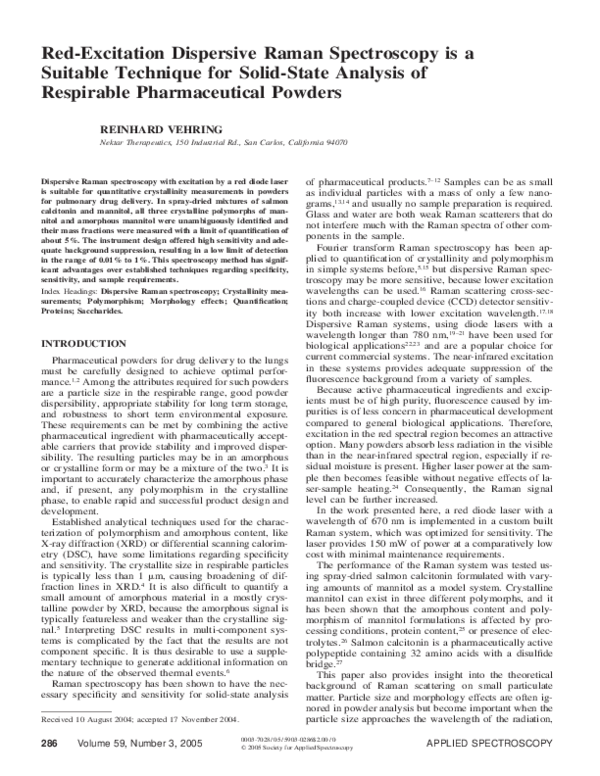 (PDF) Red-Excitation Dispersive Raman Spectroscopy is a Suitable ...