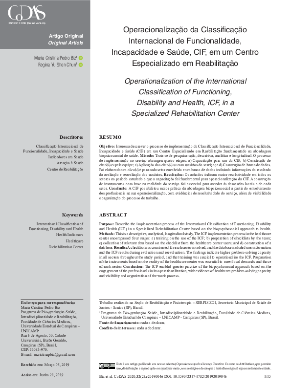 (PDF) Operacionalização da Classificação Internacional de ...