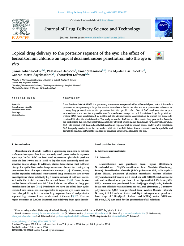 (PDF) Topical drug delivery to the posterior segment of the eye ...