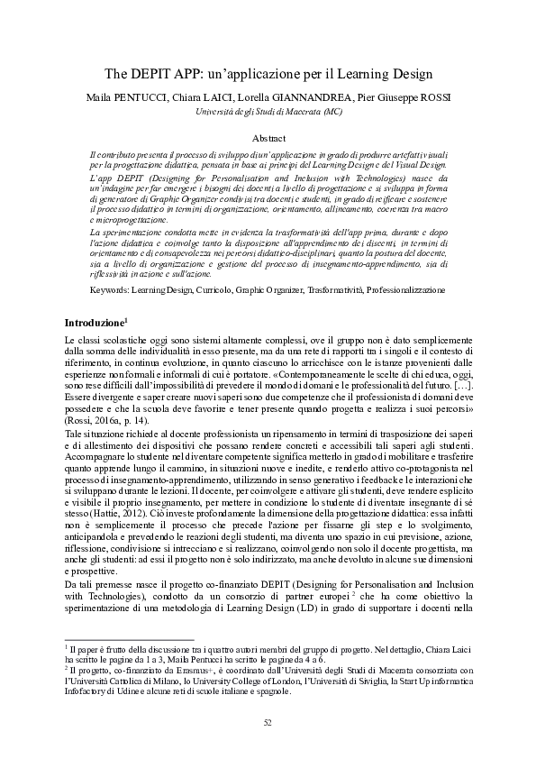 (PDF) The DEPIT APP: un'applicazione per il Learning Design | pier ...