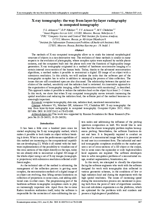 (PDF) X-ray tomography: the way from layer-by-layer radiography to ...