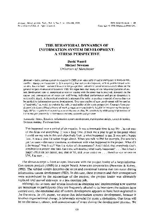 (PDF) The behavioral dynamics of information system development: A ...